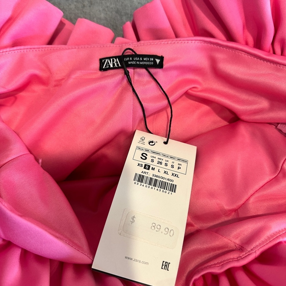 Zara Pink Ruffle Mini Dress - Picture 2 of 9